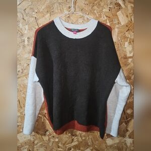 Womens Orange And Black and White Sweater